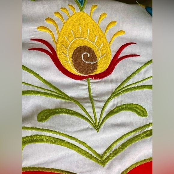 Bohemian Secret Garden Embroidered Cotton Blend Maternity Kimono Gown - Picture 9 of 12